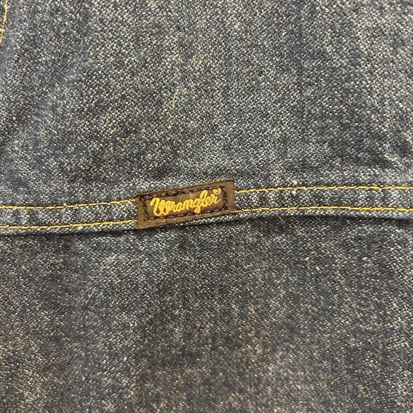Vtg Wrangler Mens Sz Lg Blue Denim Vest Western Rodeo Cowboy Style Chest 44” - Picture 4 of 6